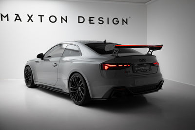 Carbon Spoiler With External Brackets Uprights V.2 + LED suitable for Audi A5 / A5 S-Line / S5 / RS5 Coupe F5 / F5 Facelift
