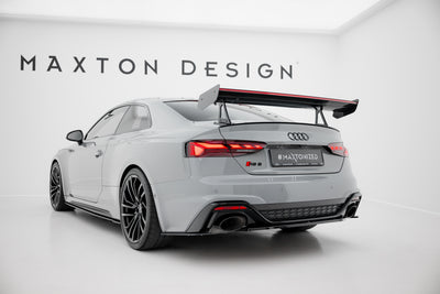 Carbon Spoiler With Upper Swan Mounting + LED suitable for Audi A5 / A5 S-Line / S5 / RS5 Coupe F5 / F5 Facelift