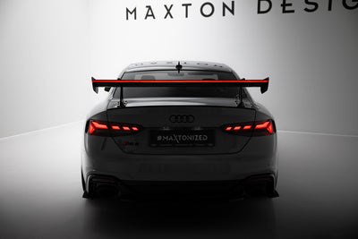 Carbon Spoiler With Upper Swan Mounting + LED suitable for Audi A5 / A5 S-Line / S5 / RS5 Coupe F5 / F5 Facelift
