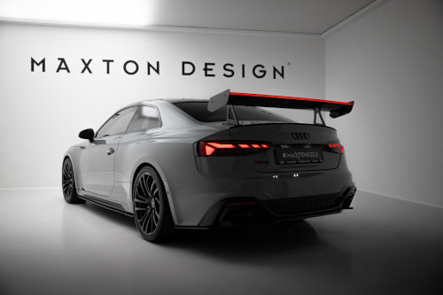 Carbon Spoiler With Upper Swan Mounting + LED suitable for Audi A5 / A5 S-Line / S5 / RS5 Coupe F5 / F5 Facelift