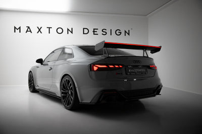Carbon Spoiler With Upper Swan Mounting + LED suitable for Audi A5 / A5 S-Line / S5 / RS5 Coupe F5 / F5 Facelift