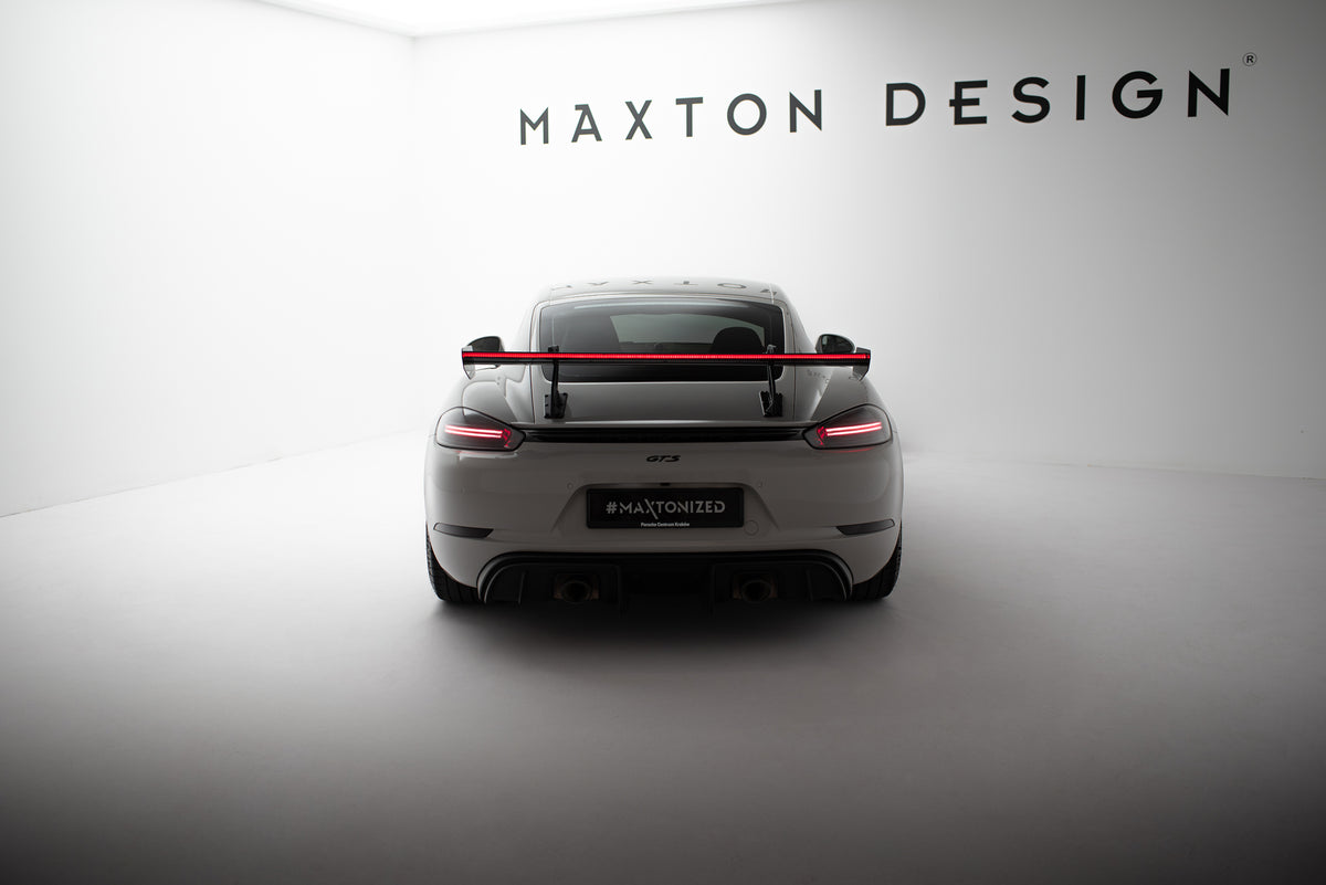 Karbonowy Spoiler Z Górnymi Mocowaniami V.2 + LED suitable for Porsche 718 Cayman 982c