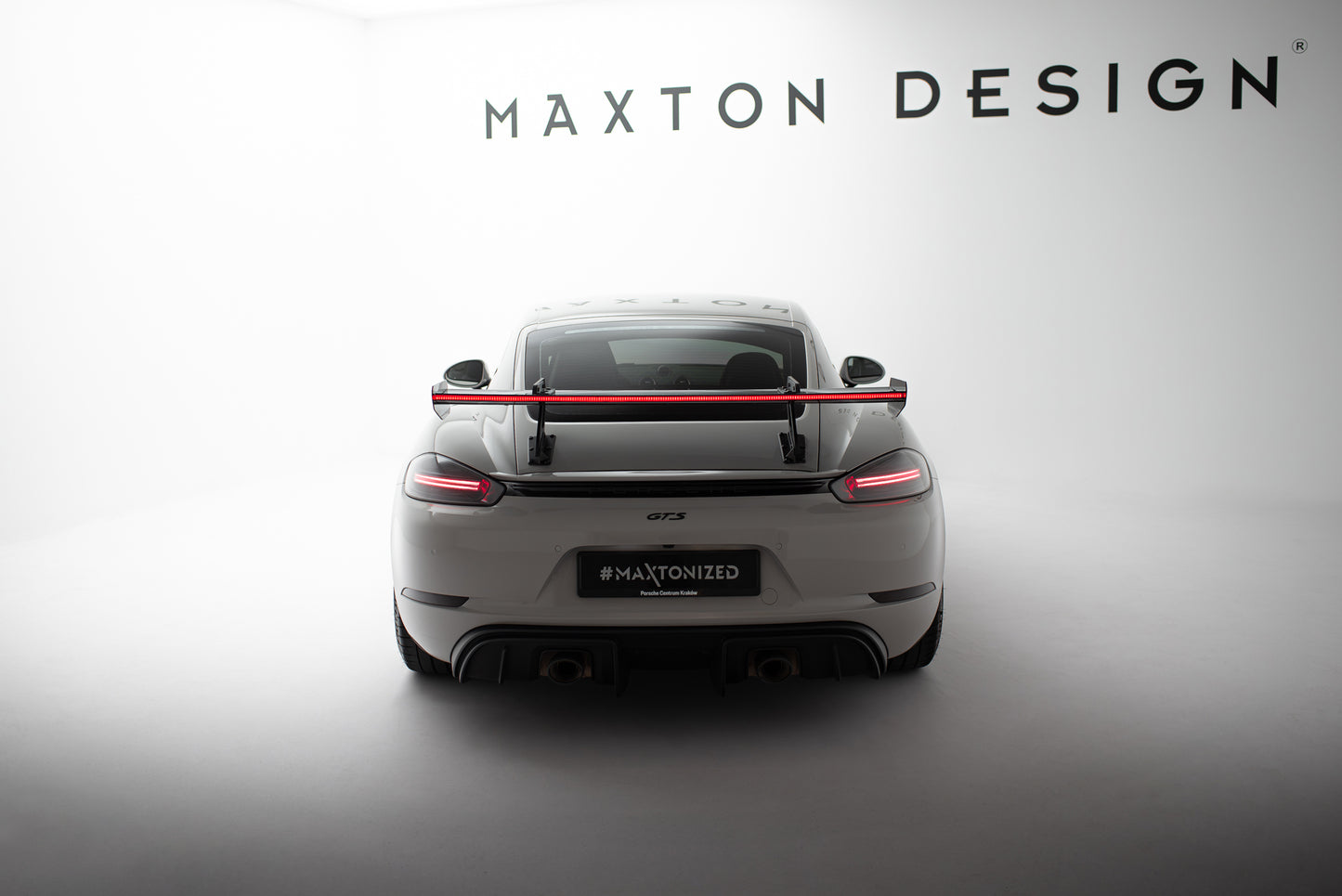 Carbon Spoiler With Upper Swan Mounting V.1 + LED suitable for Porsche 718 Cayman 982c
