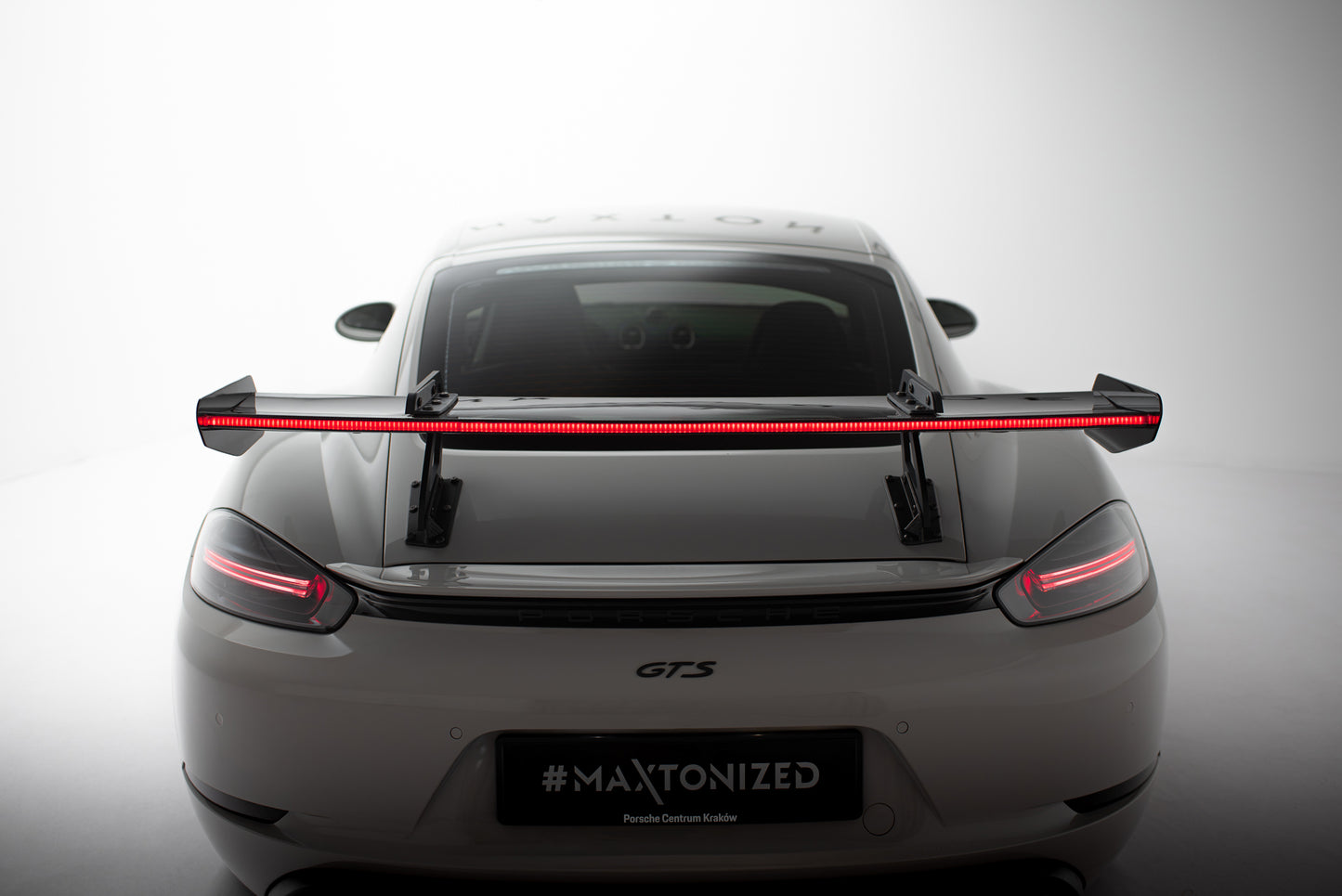 Carbon Spoiler With Upper Swan Mounting V.1 + LED suitable for Porsche 718 Cayman 982c