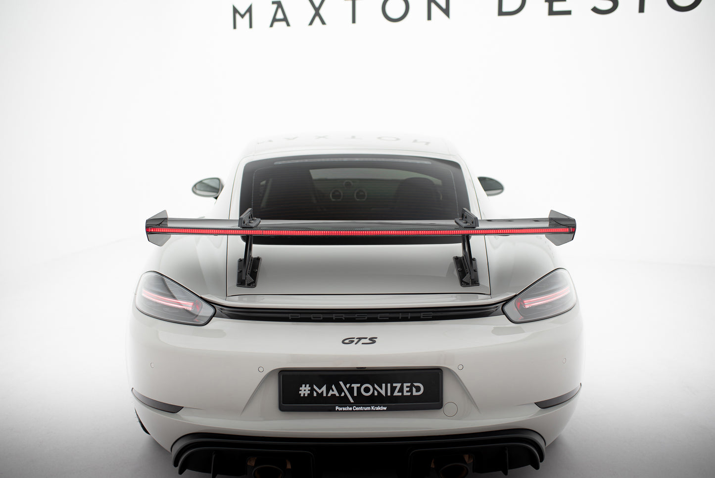 Carbon Spoiler With Upper Swan Mounting V.1 + LED suitable for Porsche 718 Cayman 982c