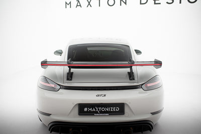 Carbon Spoiler With Upper Swan Mounting V.1 + LED suitable for Porsche 718 Cayman 982c