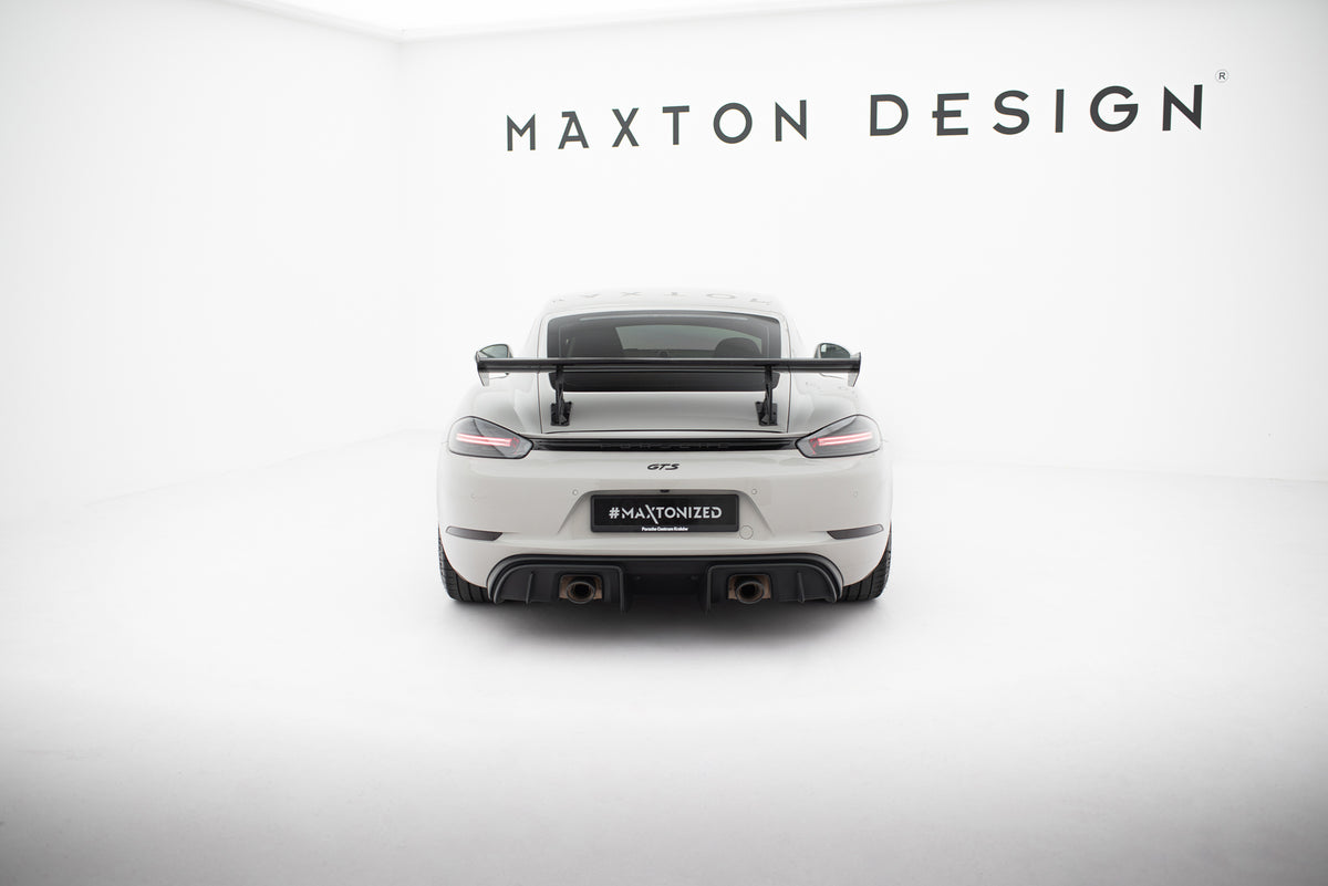 Carbon Spoiler With Internal Brackets Uprights V.2 suitable for Porsche 718 Cayman 982c