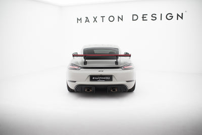 Carbon Spoiler With Internal Brackets Uprights V.2 + LED suitable for Porsche 718 Cayman 982c