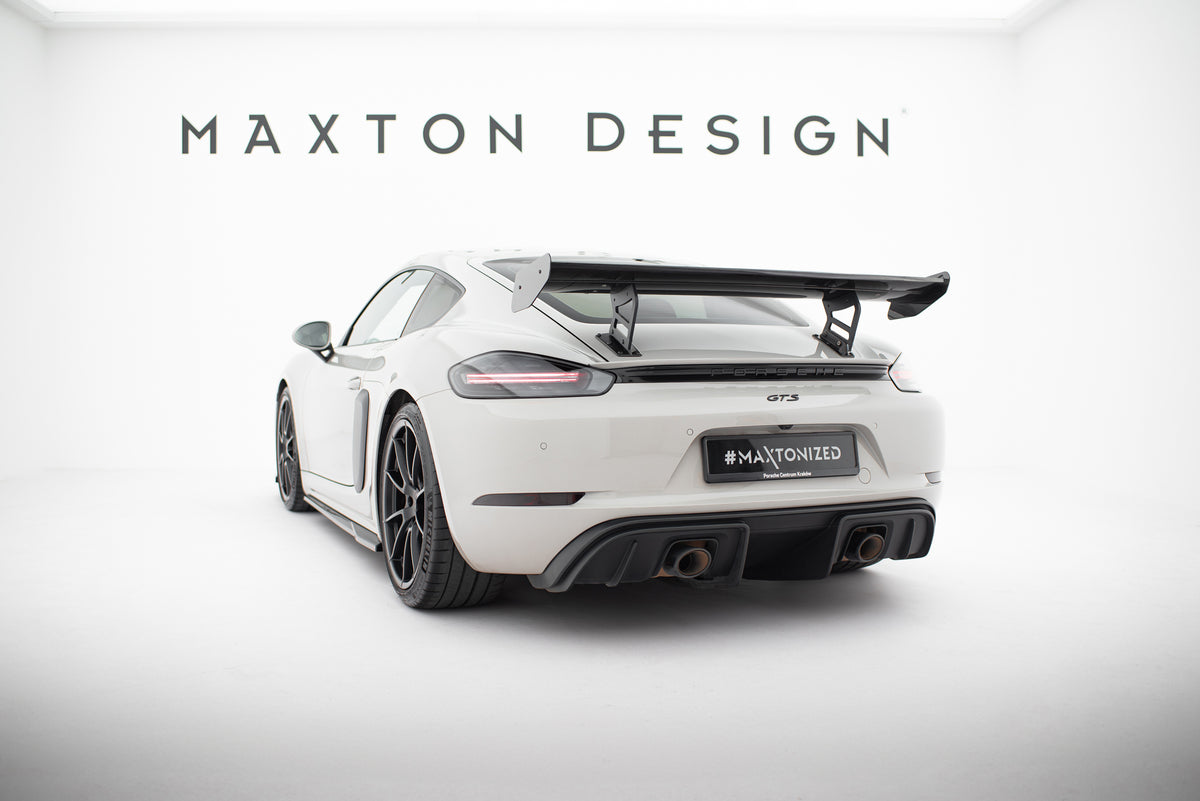 Carbon Spoiler With Internal Brackets Uprights V.2 suitable for Porsche 718 Cayman 982c