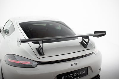 Carbon Spoiler With Internal Brackets Uprights V.2 suitable for Porsche 718 Cayman 982c