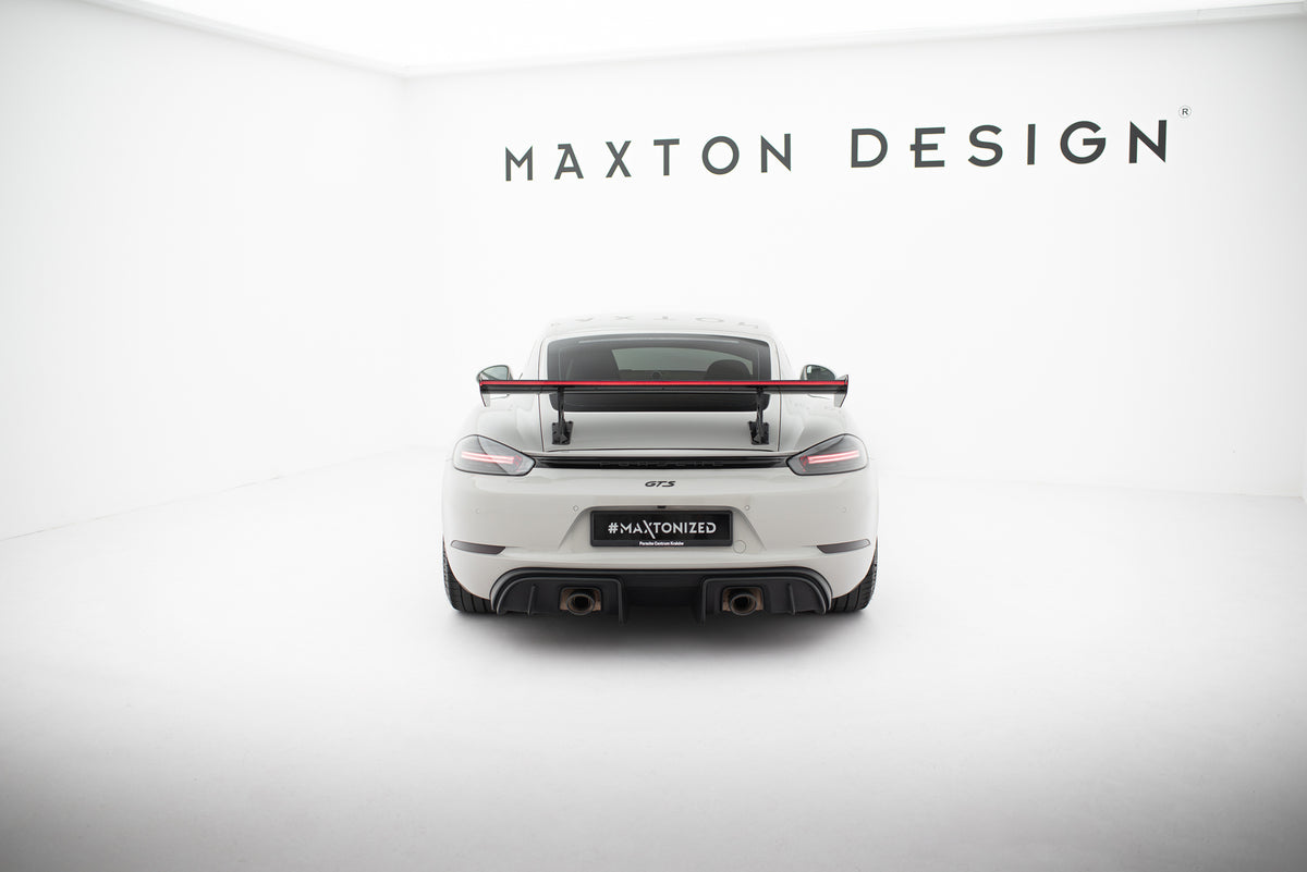 Carbon Spoiler With Internal Brackets Uprights V.1 + LED suitable for Porsche 718 Cayman 982c
