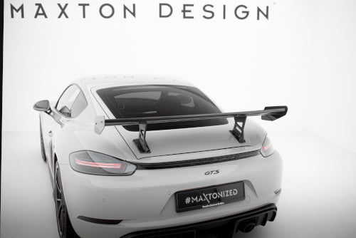 Carbon Spoiler With Internal Brackets Uprights V.1 suitable for Porsche 718 Cayman  982c