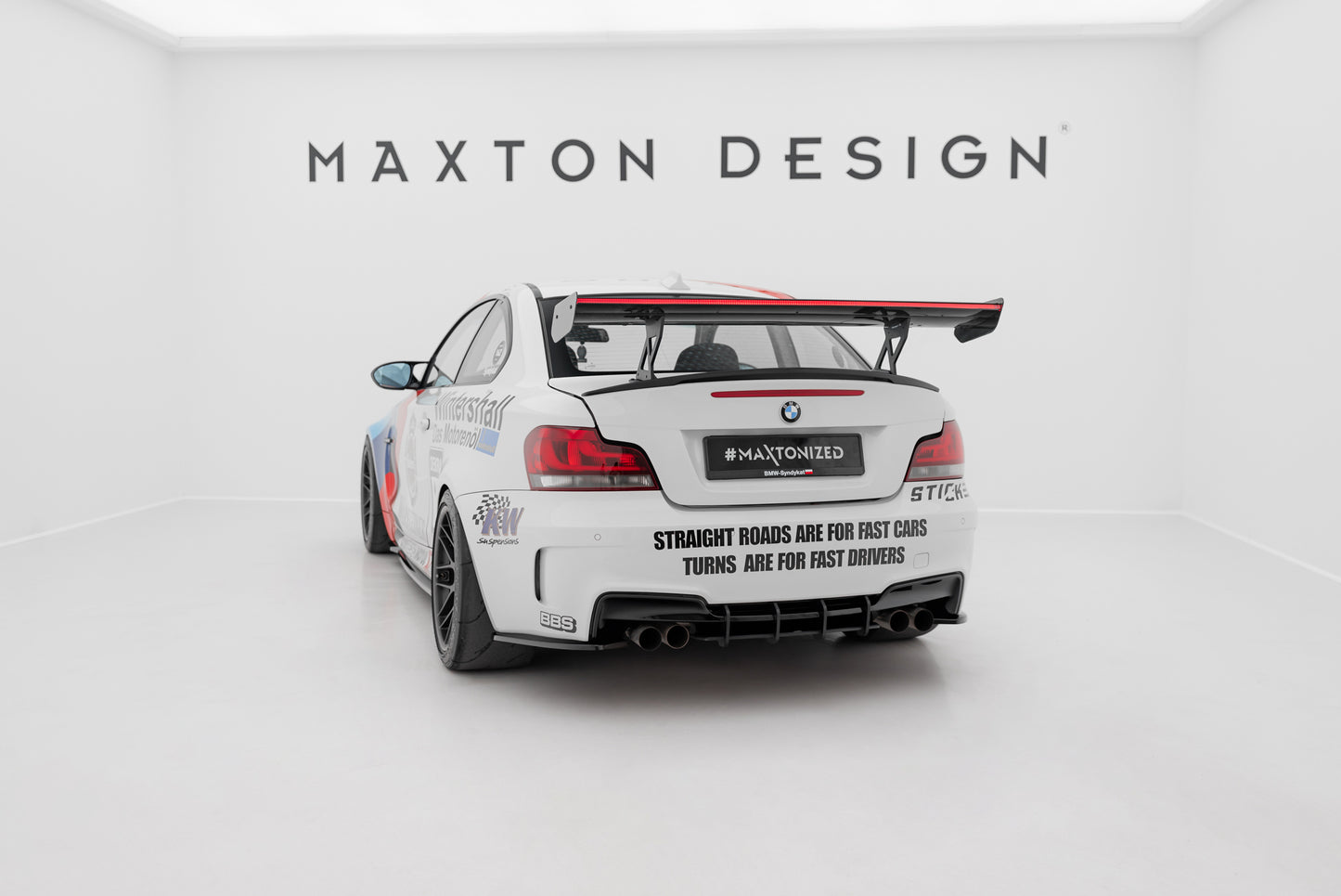 Carbon Spoiler With Internal Brackets Uprights V.1 + LED suitable for BMW 1 M E82