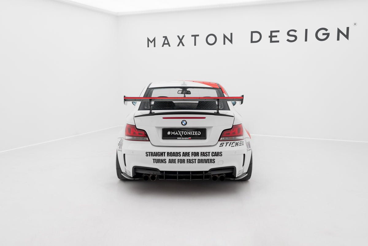 Carbon Spoiler With Internal Brackets Uprights V.2 + LED suitable for BMW 1 M E82