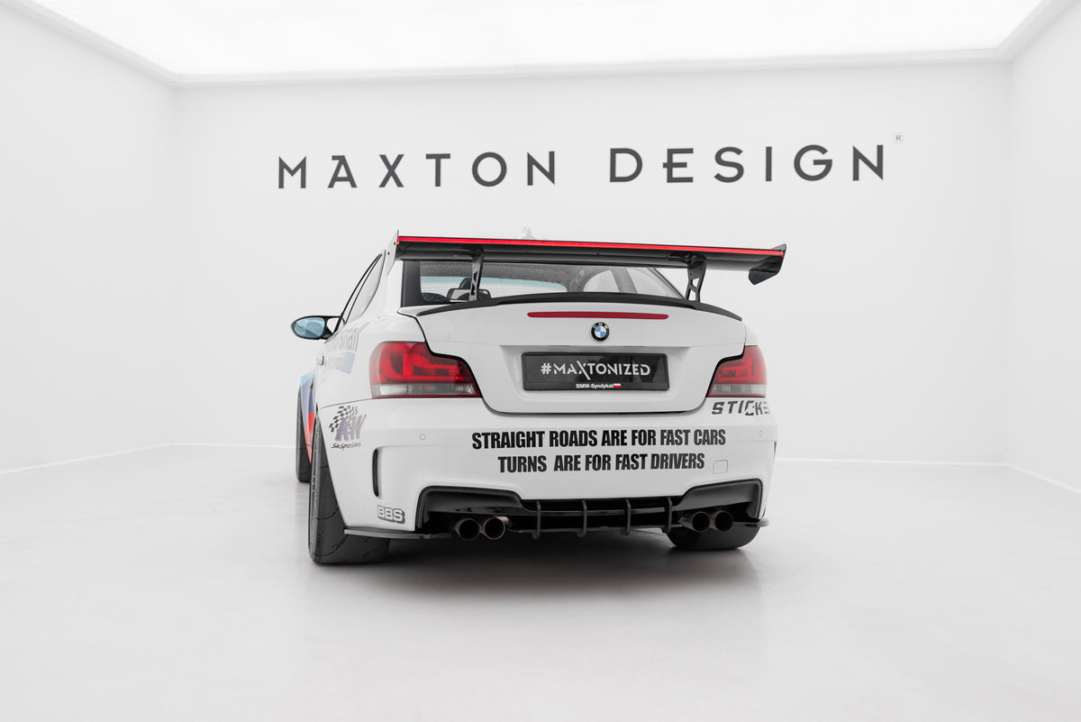 Carbon Spoiler With Internal Brackets Uprights V.2 + LED suitable for BMW 1 M E82