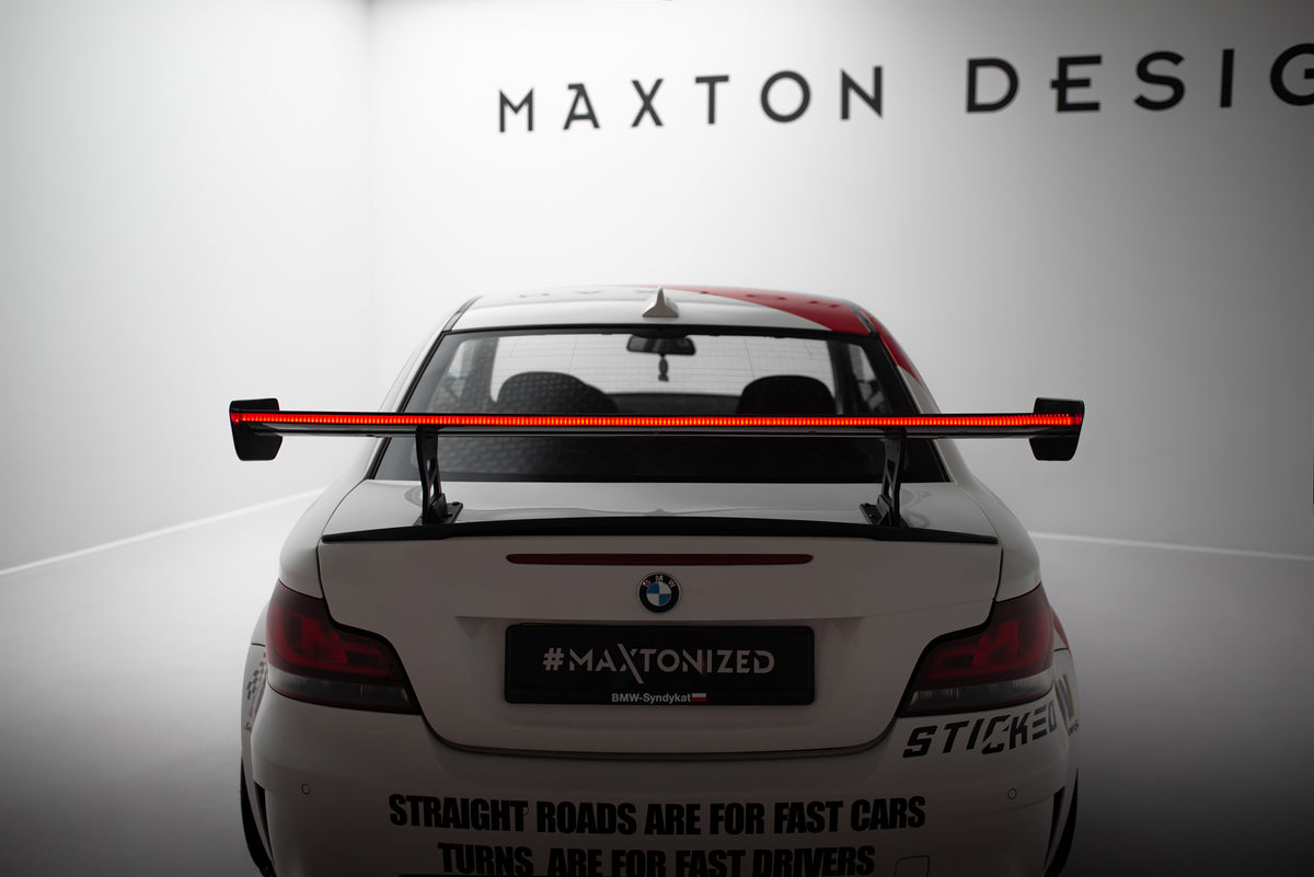 Carbon Spoiler With Internal Brackets Uprights V.2 + LED suitable for BMW 1 M E82