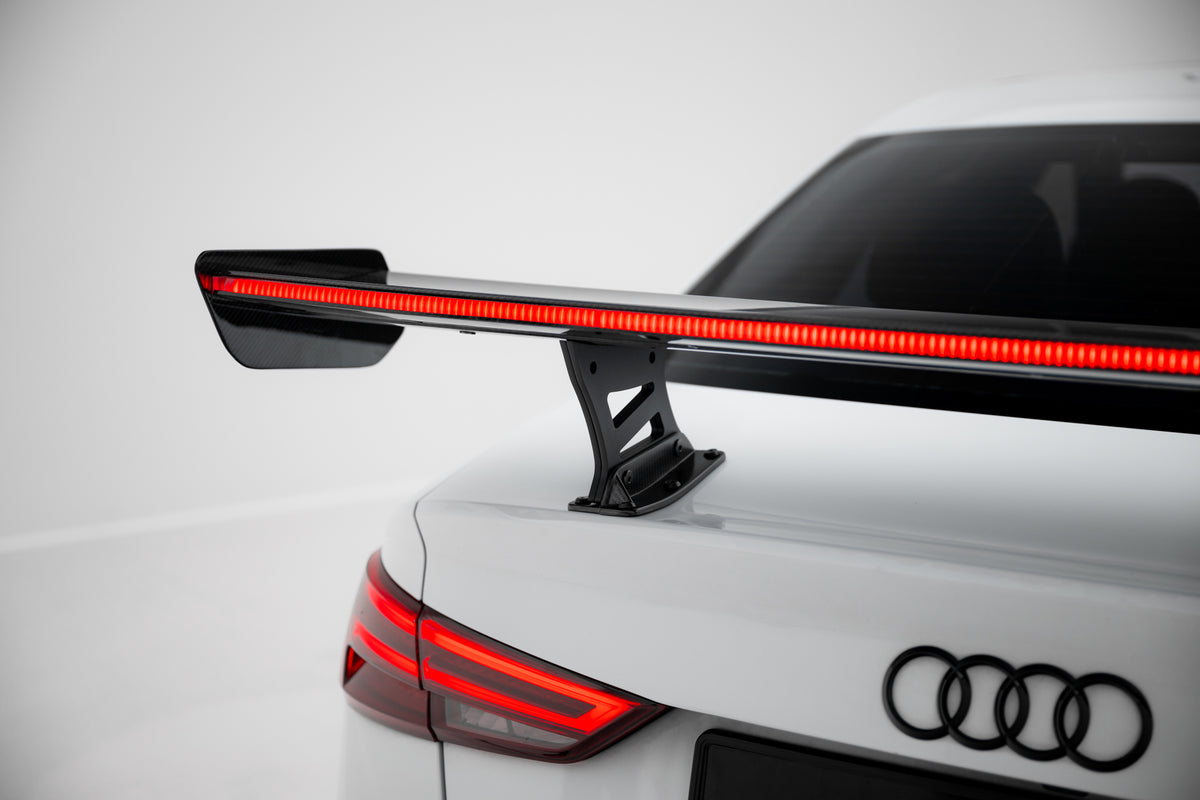 Carbon Spoiler With Internal Brackets Uprights + LED suitable for Audi A3 / A3 S-Line / S3 / RS3 Sedan 8V / 8V Facelift