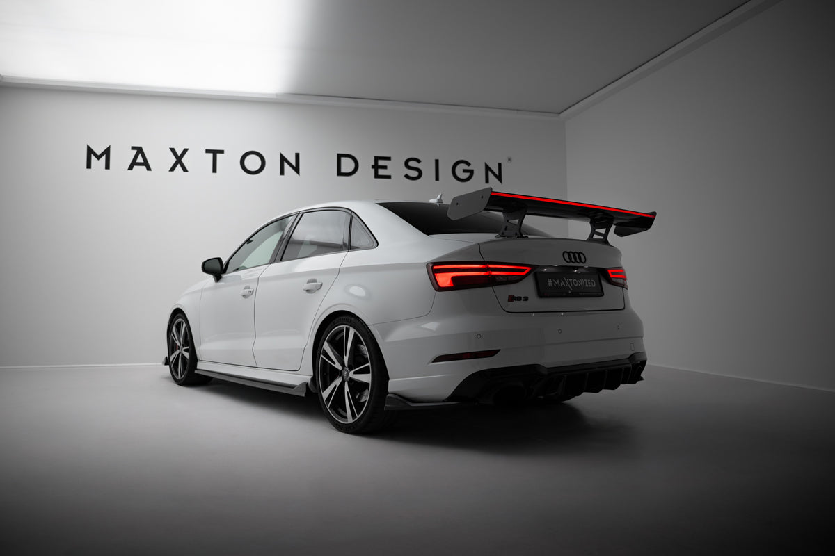 Carbon Spoiler With Internal Brackets Uprights + LED suitable for Audi A3 / A3 S-Line / S3 / RS3 Sedan 8V / 8V Facelift