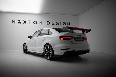 Carbon Spoiler With Internal Brackets Uprights + LED suitable for Audi A3 / A3 S-Line / S3 / RS3 Sedan 8V / 8V Facelift