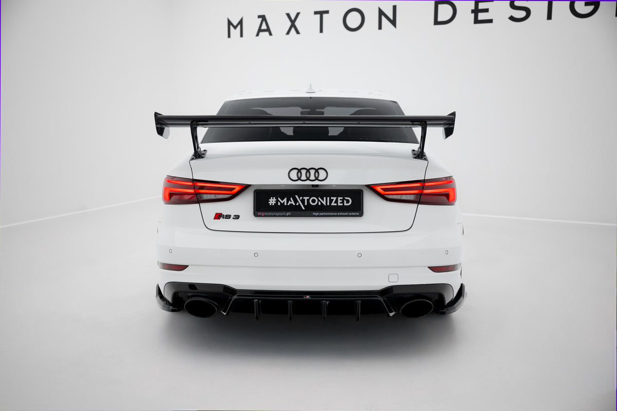 Carbon Spoiler With External Brackets Uprights suitable for Audi A3 / A3 S-Line / S3 / RS3 Sedan 8V / 8V Facelift