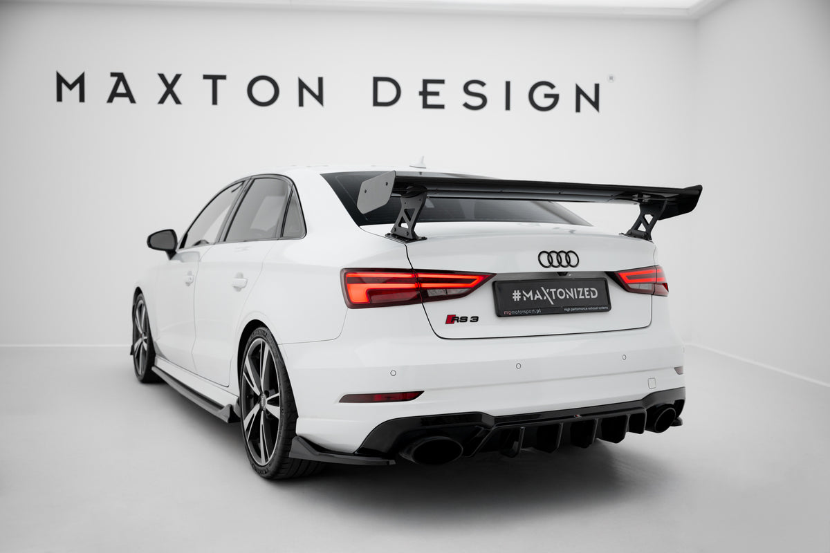 Carbon Spoiler With External Brackets Uprights suitable for Audi A3 / A3 S-Line / S3 / RS3 Sedan 8V / 8V Facelift