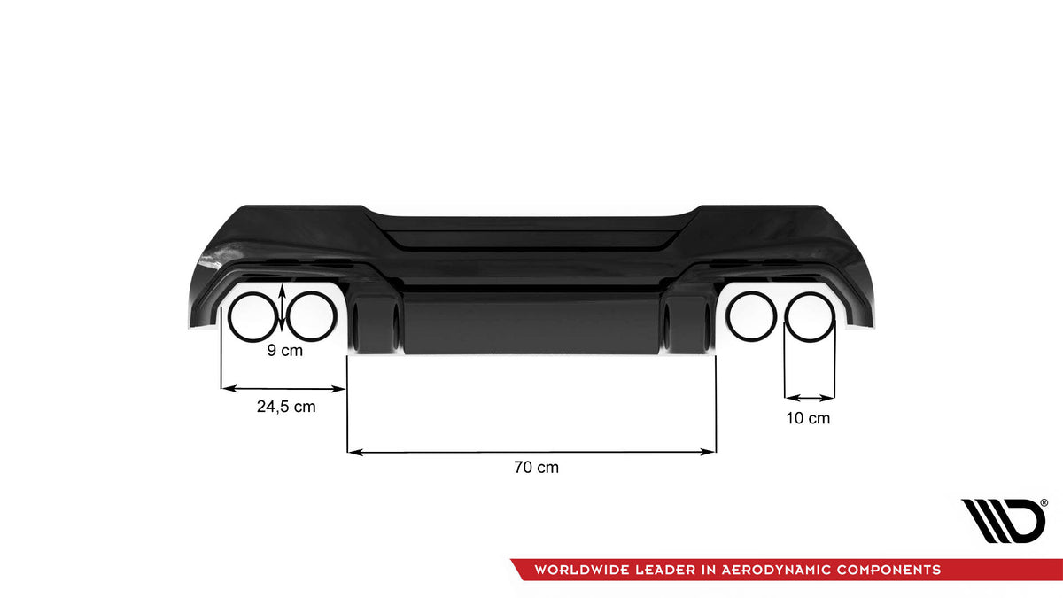 Rajout Du Pare-Chocs Arriere V.2 + échappement Milltek Sport compatible avec BMW 1 F40 M135i