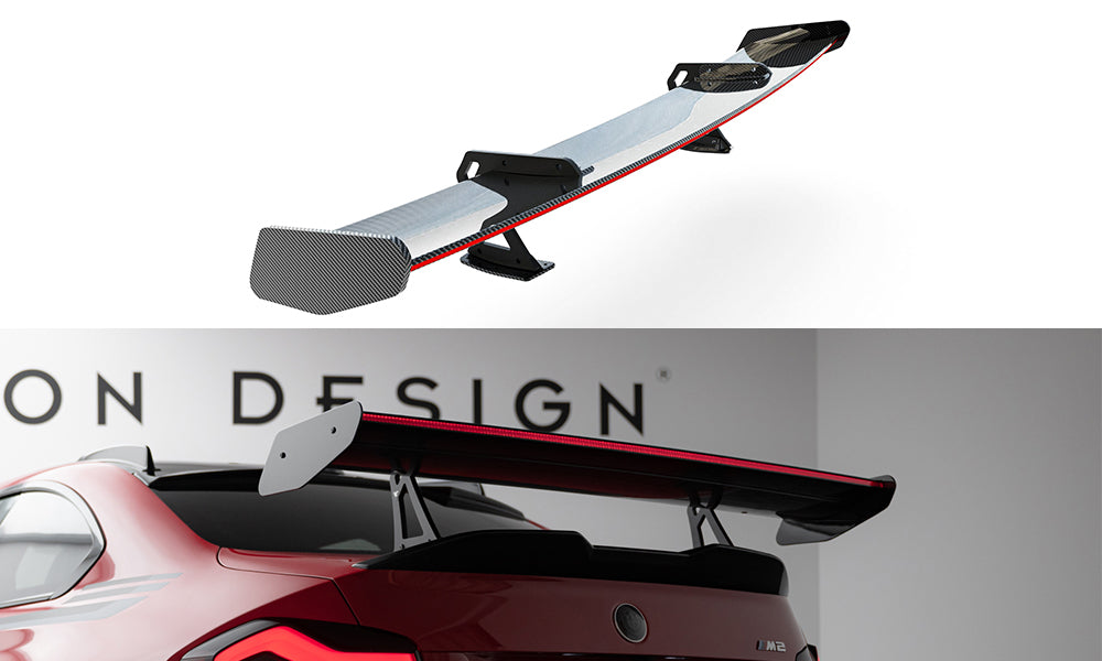 Carbon Spoiler With Upper Swan Mounting + LED compatible with BMW M2 G87