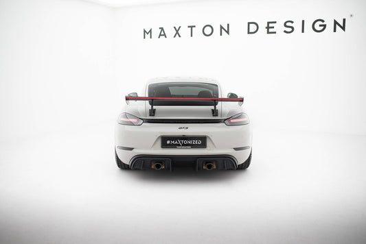 Carbon Spoiler With Upper Swan Mounting V.2 + LED Porsche 718 Cayman 982c