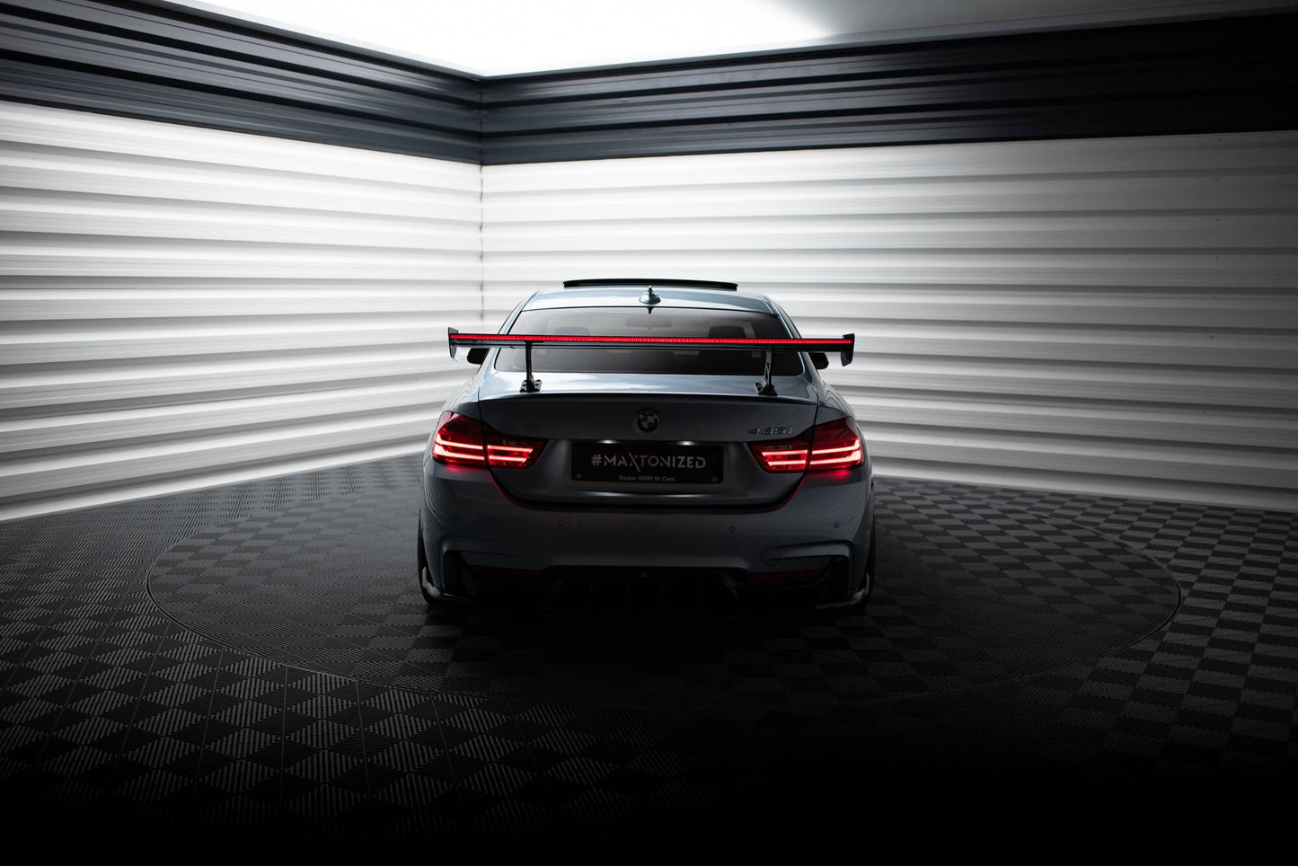 Carbon Spoiler With Internal Brackets Uprights + LED BMW 4 F32 / 4 F32 M-Pack Coupe