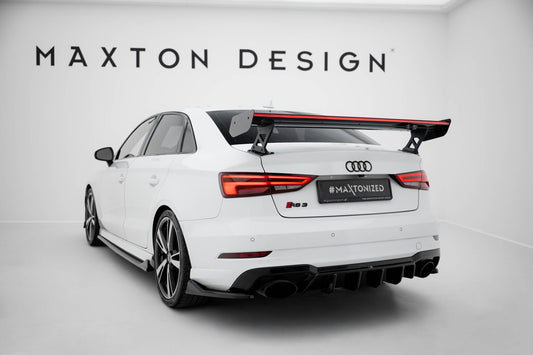Carbon Spoiler With External Brackets Uprights + LED Audi A3 / A3 S-Line / S3 / RS3 Sedan 8V / 8V Facelift