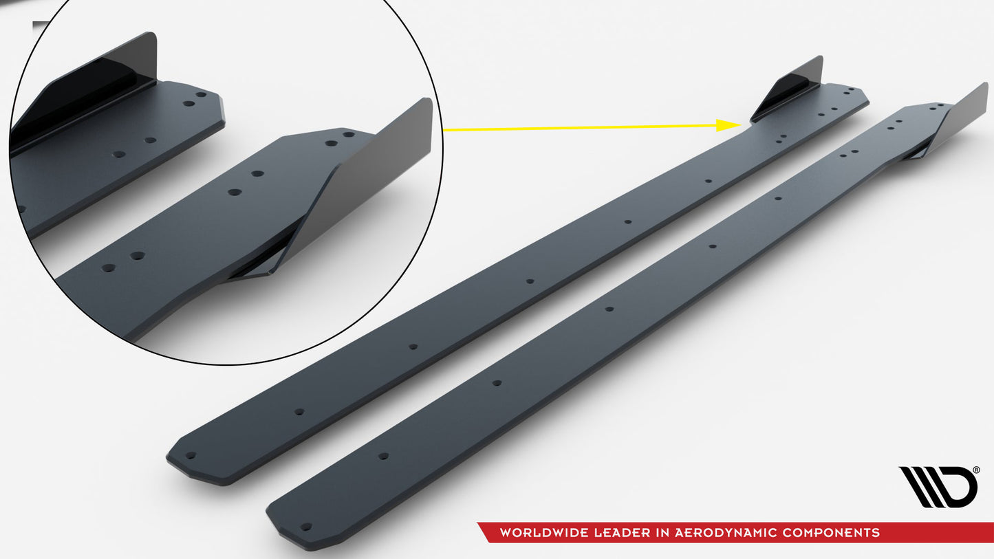 Street Pro Seitenschweller Diffusor + Flaps Volkswagen Golf R / R-Line Mk7 Facelift
