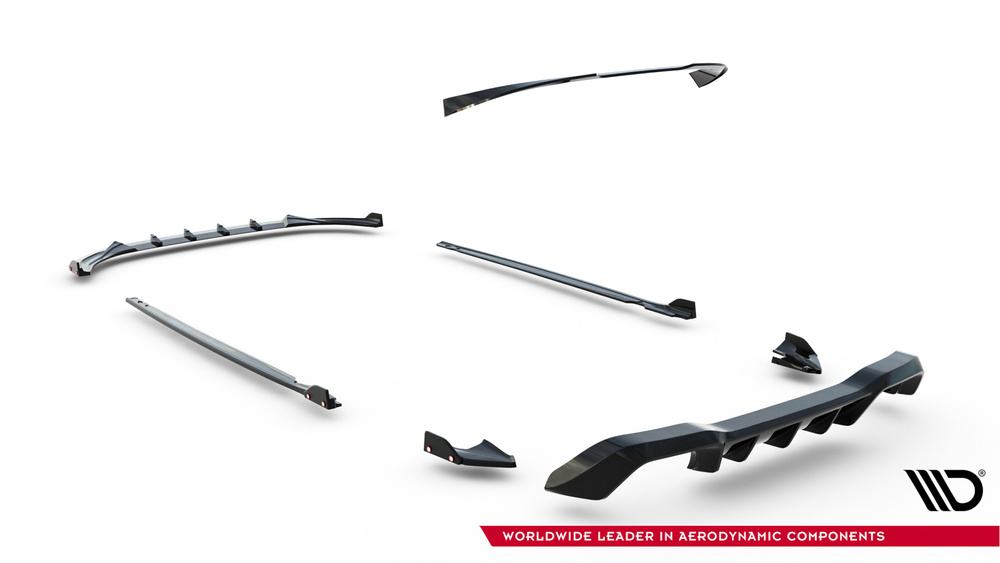 Zestaw Splitterów V.4 Volkswagen Golf R Hatchback Mk8 Facelift