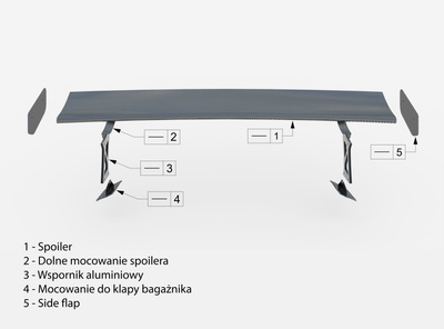 Karbonowy Spoiler Z Górnymi Mocowaniami V.1 + LED Porsche 718 Cayman 982c