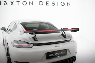 Karbonowy Spoiler Z Górnymi Mocowaniami V.2 + LED Porsche 718 Cayman 982c