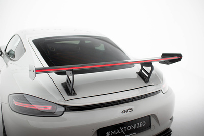 Karbonowy Spoiler Z Wewnętrznymi Wspornikami V.2 + LED Porsche 718 Cayman 982c