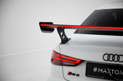 Karbonowy Spoiler Z Zewnętrznymi Wspornikami + LED Audi A3 / A3 S-Line / S3 / RS3 Sedan 8V / 8V Facelift