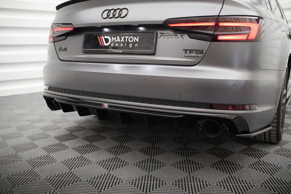 Dokładka Tylna V.1 Audi A4 S-line B9 (Wersja z pojedynczymi końcówkami wydechu po obydwu stronach)