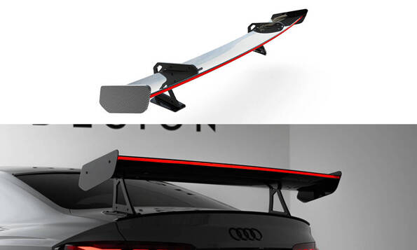 Karbonowy Spoiler Z Górnymi Mocowaniami + LED Audi A5 / A5 S-Line / S5 / RS5 Coupe F5 / F5 Facelift