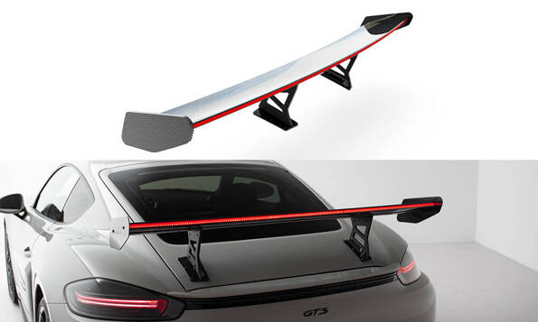 Karbonowy Spoiler Z Wewnętrznymi Wspornikami V.1 + LED Porsche 718 Cayman 982c