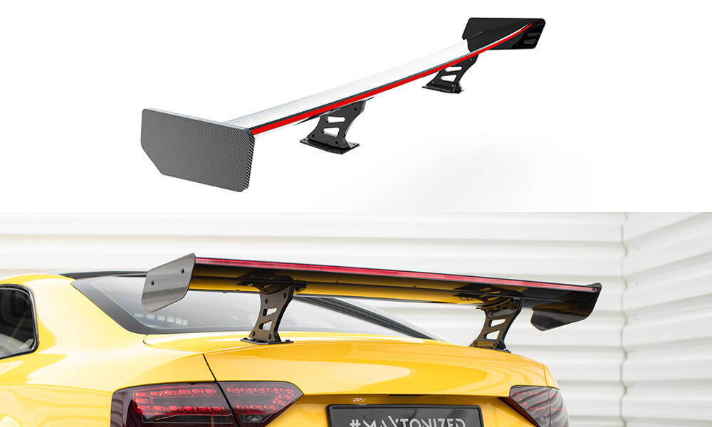 Karbonowy Spoiler Z Wewnętrznymi Wspornikami + LED Audi A5 Coupe 8T