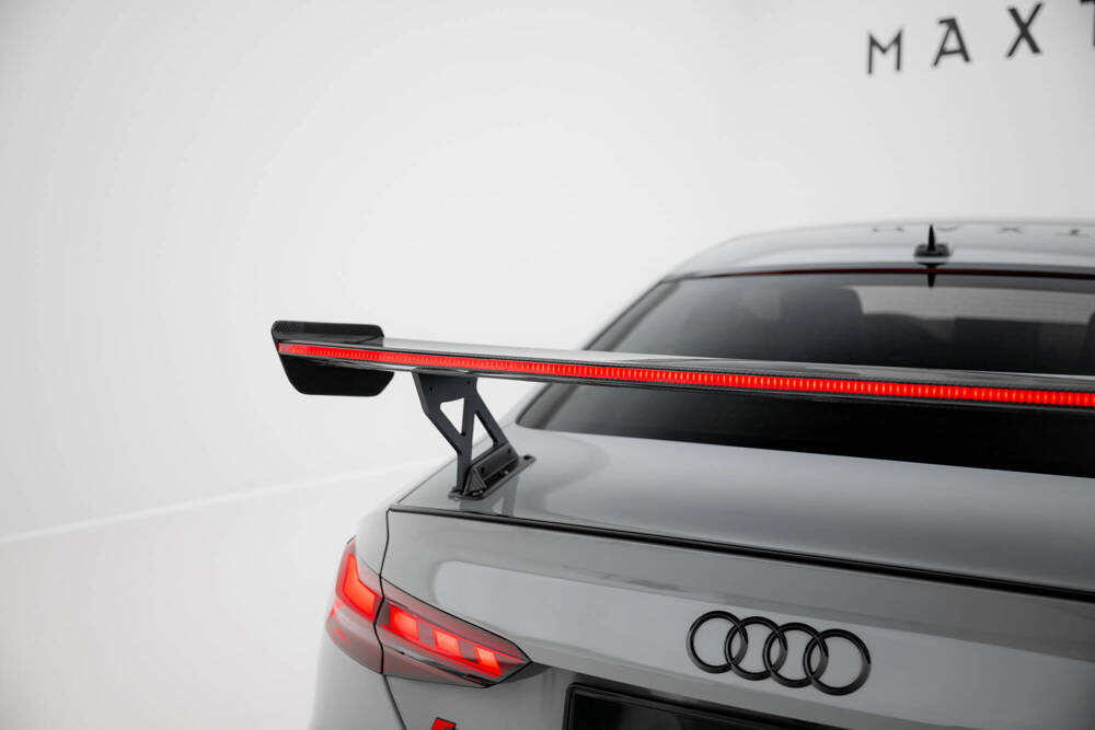 Karbonowy Spoiler Z Zewnętrznymi Wspornikami  V.1+ LED Audi A5 / A5 S-Line / S5 / RS5 Coupe F5 / F5 Facelift