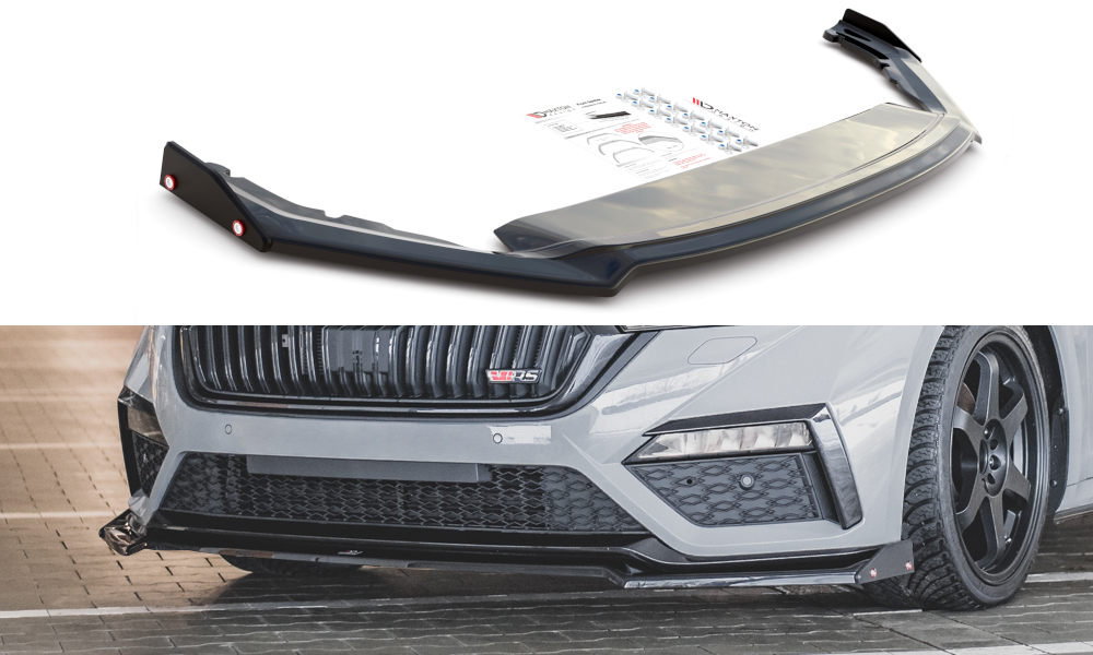 Splitter Przedni V.2 + Flaps Skoda Octavia RS Mk4