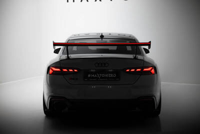 Karbonowy Spoiler Z Zewnętrznymi Wspornikami  V.1+ LED Audi A5 / A5 S-Line / S5 / RS5 Coupe F5 / F5 Facelift